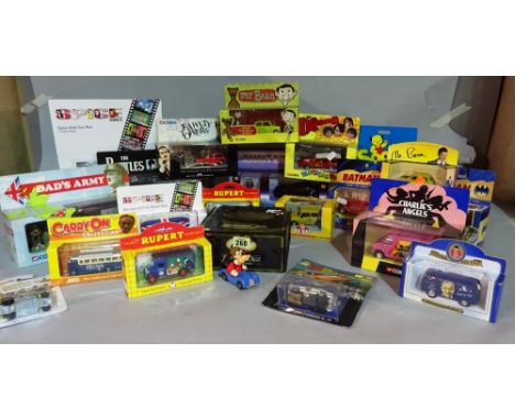 Toys, including; mainly Corgi film and television related vehicles, Batman, Knightrider, Beatles and sundry, (qty). 