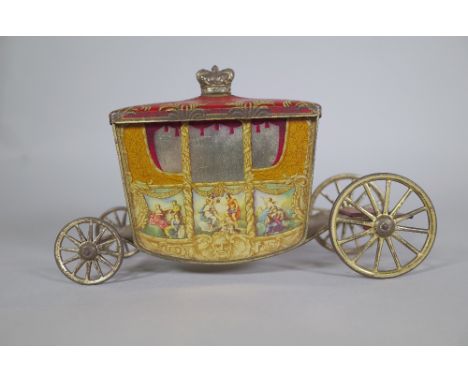 W&amp;R Jacob &amp; Co Ltd; a novelty Coronation Coach biscuit tin- made circa 1936 for the Coronation of Edward VIII, 23.5cm