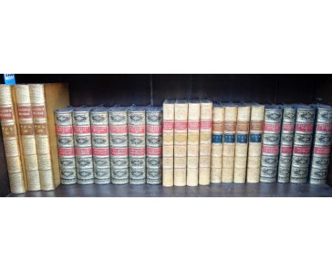 BACON (Francis &amp;  Basil Montague, ed.) The Works, 16 vol., foxed, presentation label to fep, vol. 1, contemporary calf, r