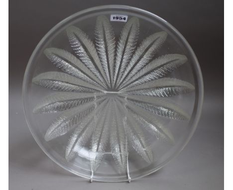 A Lalique 'Chataignier' clear and frosted glass bowl, post 1945, etched mark 'Lalique France', 35cm diameter. 