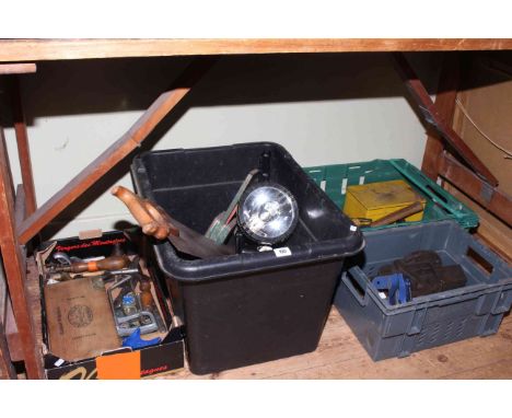 Four boxes of assorted tools.