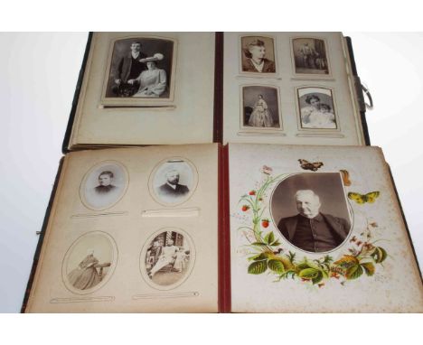 Two cabinet portrait and cdv photograph albums depicting Prince of Wales, Gladstone, Benjamin Disraeli, Prince Albert, Palmer