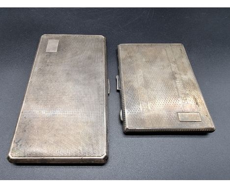An engine turned silver cigarette case, by The Northern Goldsmiths Company, Birmingham 1933, 11 x 8cm; together with another 