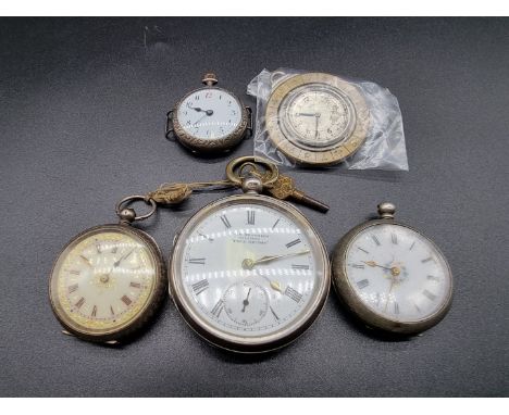 An unusual vintage pendant watch, signed Cartier, 41cm; together with a 52mm silver cased key wind pocket watch, by Pain Brot