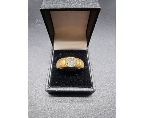 A 22ct gold gentlemans ring, set old cut diamond estimated at over 2ct, London 2017, size Y-Z, gross weight 26g. 