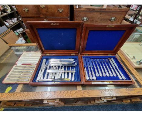 A cased part set of silver handled Kings pattern tea knives and twelve forks, by&nbsp;Harrison Brothers &amp; Howson, Sheffie