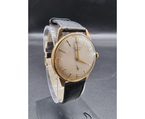 A 1960s Longines 9ct gold manual wind wristwatch, 33mm, Cal 370, serial No 12956133, import mark London 1965, on replacement 