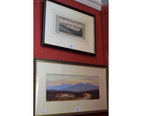 Pictures and Prints - a 19th century engraving, a view from Jerusalem Hill, in Lord Digby's Park at Sherbourne; a moorland la
