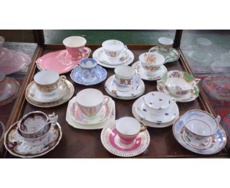 A 19th century Spode tea cup and saucer; others Worcester, Paragon, Royal Winton; etc