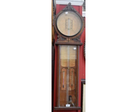 A late 19th/early 20th century Royal Polytechnic Admiral Fitzroy's barometer thermometer, 103.5cm high