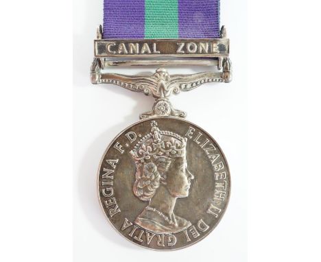 A General Service Medal with Canal Zone clasp to 22732339 Pte R Hetherington, Border R