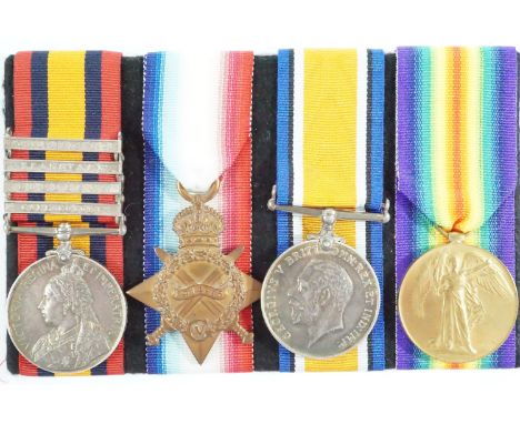 A Boer War and Great War campaign medal group including Queen's South Africa Medal with Rhodesia and three other clasps to 47