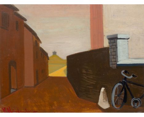 CHARLES HINDENLANG(1894 Basel 1960)Strasse gegen Stabio (Tessin). Wohl um 1923.Öl auf Karton.Unten links signiert: K. Hindenl