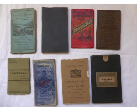 MISC. ORDNANCE SURVEY AND OTHER MAPS INC. WYLD, ENGLAND 1838, GEOLOGICAL MAP GREAT BRITAIN 2ND ED. 1912, BACON'S MOTORING AND