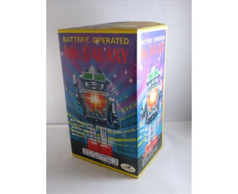 1970S BATTERY OPERATED 'MR. GALAXY' ROBOT, ITEM NO. 1021 BY J TOY, MADE IN JAPAN, ORIGINAL BOX AND PACKAGING, APPEARS UNUSED