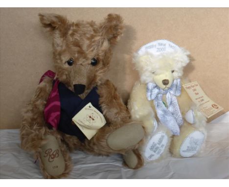 ROMSEY BEAR COMPANY COLLECTABLE BEAR 'WINSTON' 178/350 AND HERMANN ' HAPPY NEW YEAR' WHITE MOHAIR BEAR 250/2000