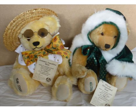 HERMANN SUMMER SUNSHINE BEAR 1546/2000 AND HERMANN WINTER WONDERLAND BEAR 402/2000