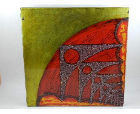 A Contemporary gilt and polychrome lacquered abstract study, unsigned. H: 40cm W: 40cm