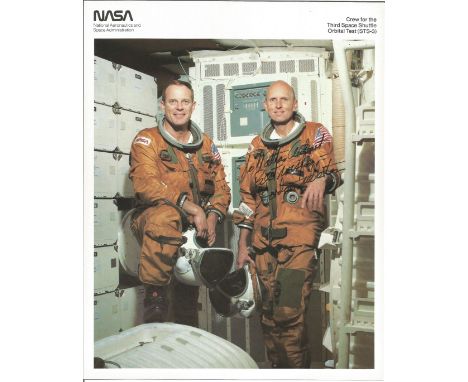 Charles G Fullerton signed 10x8 colour crew STS-3 photo. (October 11, 1936 - August 21, 2013) was a United States Air Force c