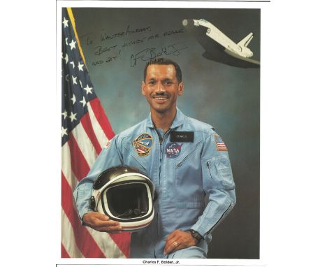 Charles F Bolden Jr signed 10x8 colour NASA portrait photo. former NASA administrator, a retired United States Marine Corps M