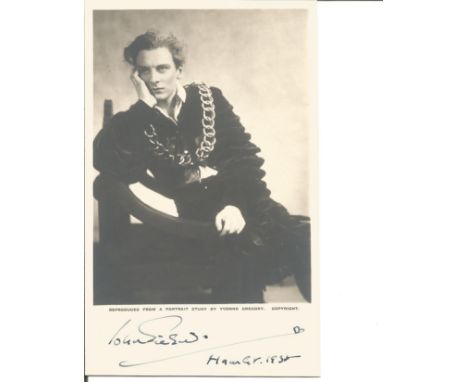 Sir John Gielgud signed 6x4 vintage postcard showing him as Hamlet. 14 April 1904 - 21 May 2000) was an English actor and the