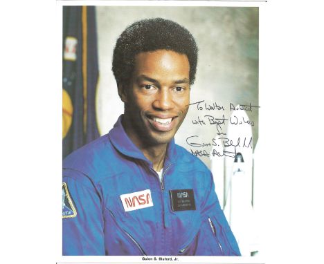 Guion S Bluford Jr signed 10x8 colour NASA portrait photo. American aerospace engineer, retired U.S. Air Force officer and fi