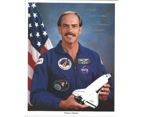 Thomas J Henne signed 10x8 colour NASA portrait photo. United States Army warrant officer and NASA payload specialist astrona