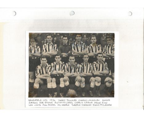 Football vintage team newspaper photos fixed to album sleeve Newcastle United 1955/56 and on reverse 1956 team newspaper incl