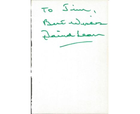 David Lean signed album page. (25 March 1908 - 16 April 1991) was an English film director, producer, screenwriter and editor