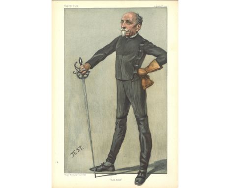 Hutton - Cold Steel 13/8/1880 Vanity Fair Print. These prints were issued by the Vanity Fair magazine between 1869-1914 as co