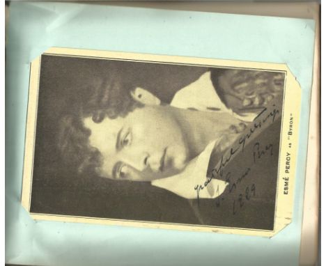 Vintage autograph book containing over 50 signatures. Some on photos. Some of names included are Esme Percy, Henry Lytton, Ma