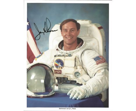 Jerry L Ross signed 10x8 colour NASA portrait photo. retired United States Air Force officer and a former NASA astronaut. He 