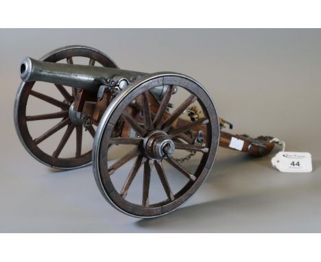 Scale model of an 18th/early 19th Century field cannon with detailed fittings. 35cm long approx.(B.P. 21% + VAT) Appearing in
