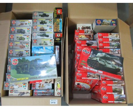 Two boxes of Airfix model kits in original boxes 1:76 and 1:72 scale, tanks etc. (2) (B.P. 21% + VAT)&nbsp;Majority of the bo