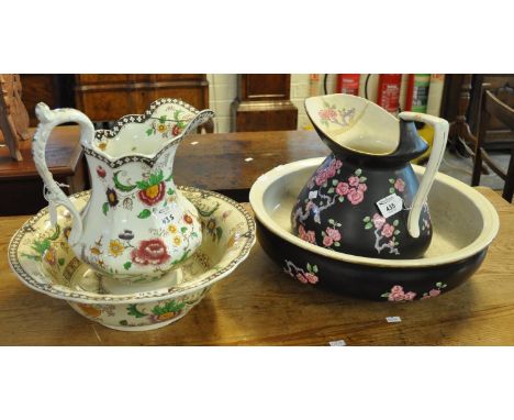 Two jug and basin sets, one marked 'Japan Beauty'.(B.P. 21% + VAT) 