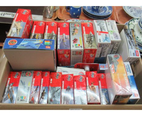 Box of Airfix models, mainly planes to include; Supermarine Spitfire, Hawker Hurricane etc. 1:72 scale mainly. (B.P. 21% + VA