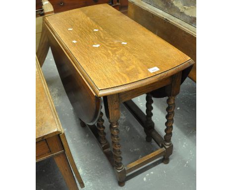 Early 20th century oak barley twist gate leg table.(B.P. 21% + VAT) 