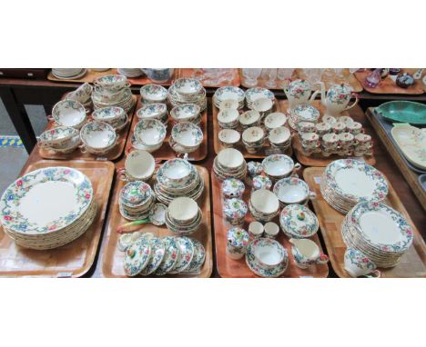 Eight trays of Royal Cauldon 'Victoria' design floral tea, dinner and coffee ware items to include; various plates, bowls, te