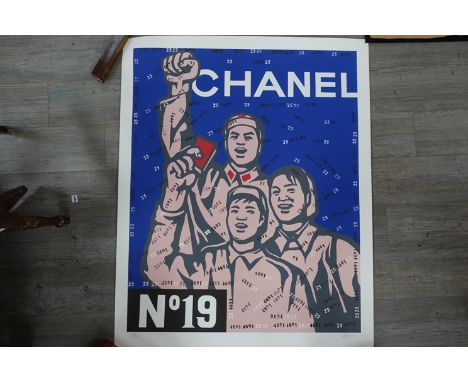 WANG GUANGYI (Chinese b.1957): A lithograph in colours from the "Great Criticism" series, Chanel. Pencil signed and numbered 
