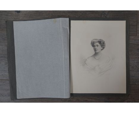 GERTRUDE MASSEY (1868-1957) An original self portrait in pencil.