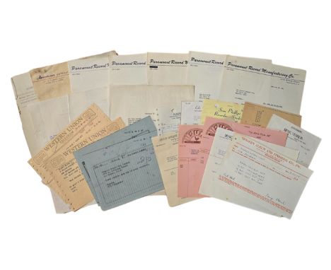 A collection of correspondence, invoices and receipts relating to Sun Records from 1953 to 1965. The lot consists of the item