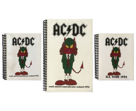A collection of three itineraries for the AC/DC 1996 Ballbreaker tour. The first is for the USA dates from the 25th August to
