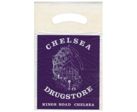 An original sixties carrier bag for the Chelsea Drugstore which was situated on the corner of Royal Avenue and King's Road, C