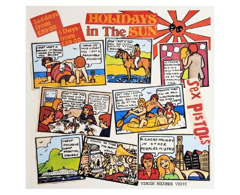 An original promotional poster for the Sex Pistols single ‘Holidays In The Sun’ which was released on the 14th October 1977 a