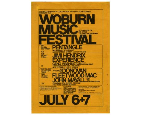An extremely rare mini concert poster that was used to promote Woburn Festival that took place at Woburn Abbey, England betwe