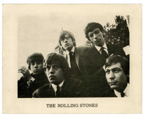 An original double sided Rolling Stones promotional card featuring a set of facsimile Stones signatures on the reverse. It wa