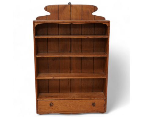 Early 20th century oak wall shelf fitted with single drawer Dimensions: Height:&nbsp;77cm&nbsp; Length/Width:&nbsp;51cm&nbsp;