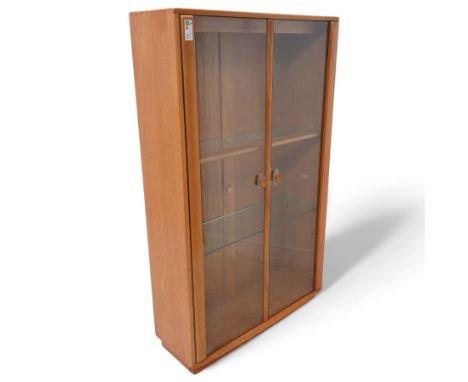 Ercol - elm display cabinet, adjustable shelves enclosed by two glazed doors Dimensions: Height:&nbsp;153cm&nbsp; Length/Widt