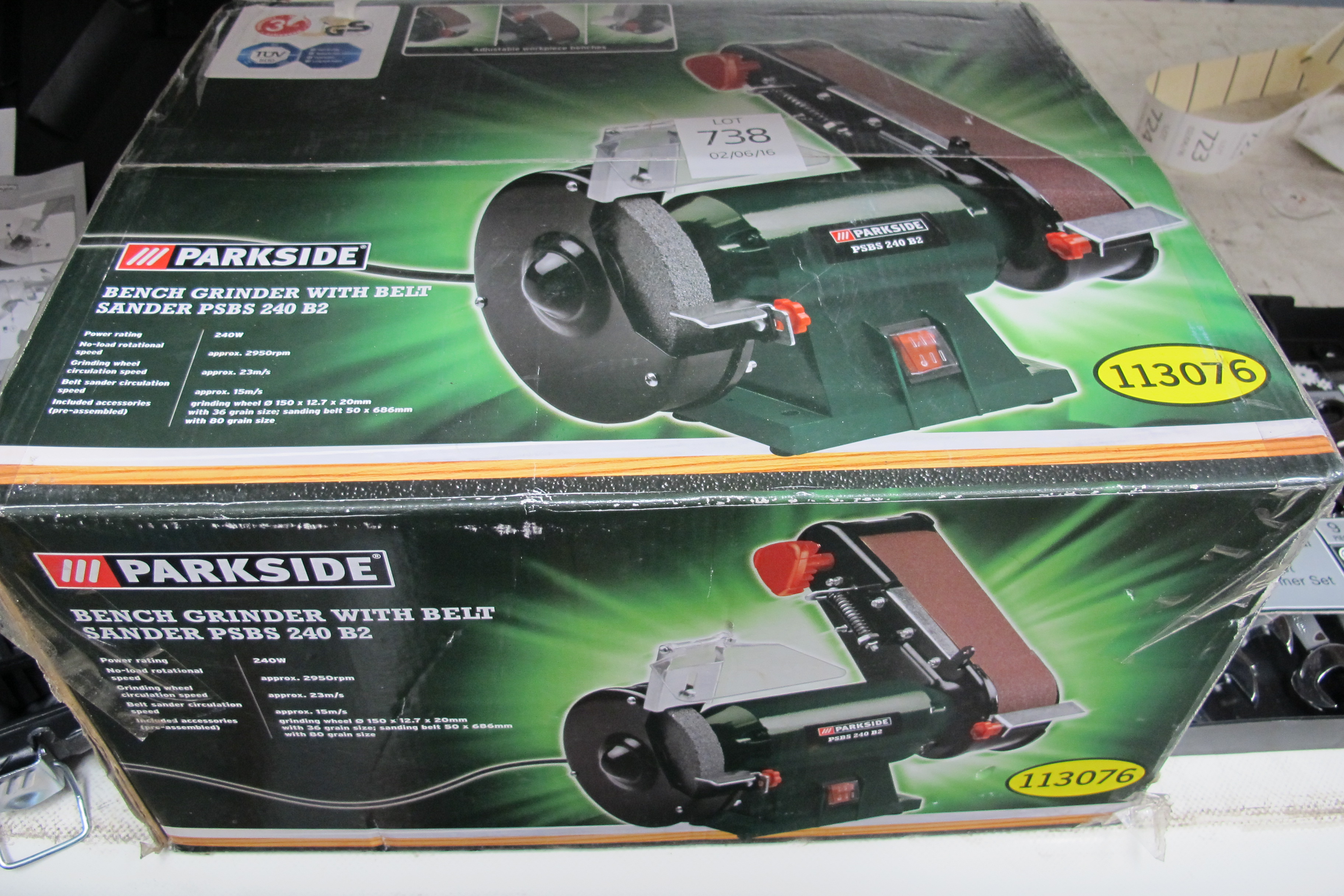 Parkside bench grinder with belt sander