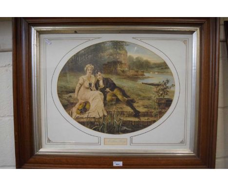 A Love Story, oval print, framed and glazed